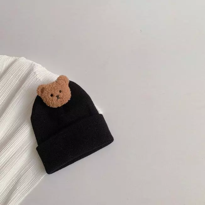 Miso - Korean Baby Fashion - #babyoutfit - Bear Basic Beanie - 2