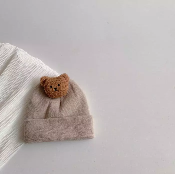 Miso - Korean Baby Fashion - #babyoutfit - Bear Basic Beanie - 3