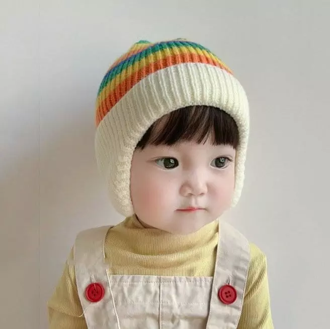 Miso - Korean Baby Fashion - #onlinebabyboutique - Stripes Ear Hat - 11