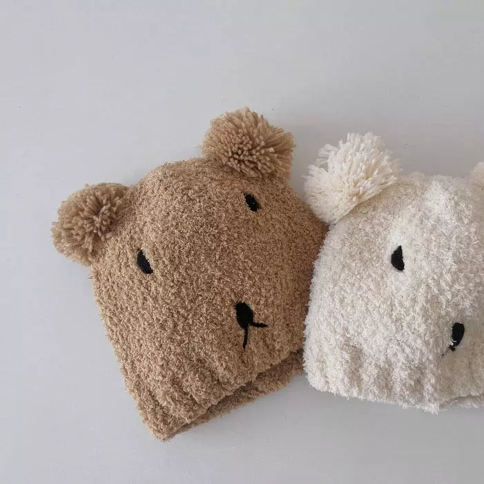 Miso - Korean Baby Fashion - #onlinebabyboutique - Bear Hat Muffler Set - 5