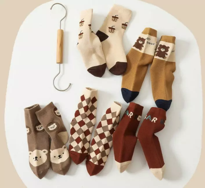 Miso - Korean Children Fashion - #designkidswear - Acorn Bear Socks Set