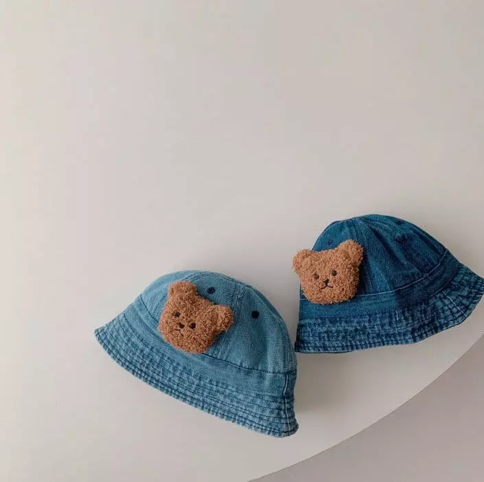 Miso - Korean Children Fashion - #magicofchildhood - Bear Denim Bucket Hat - 2