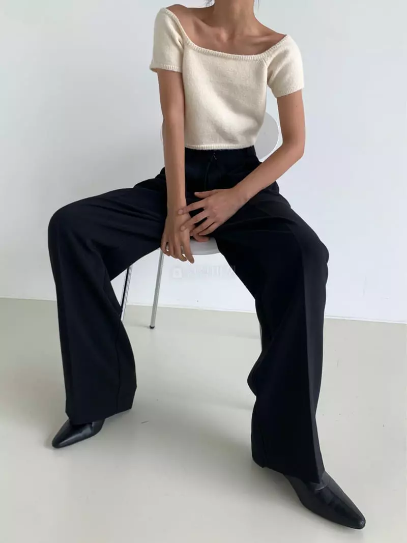 Moment - Korean Women Fashion - #momslook - Square Knit Tee - 3