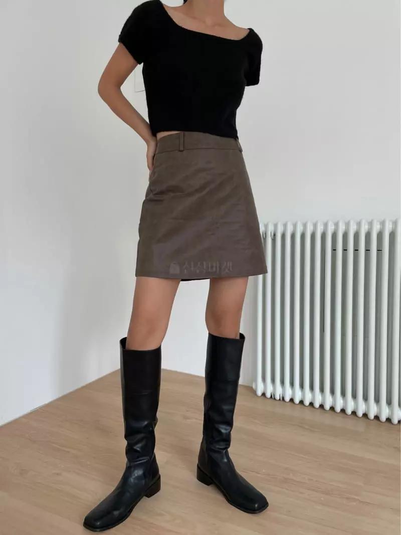 Moment - Korean Women Fashion - #momslook - Square Knit Tee - 8