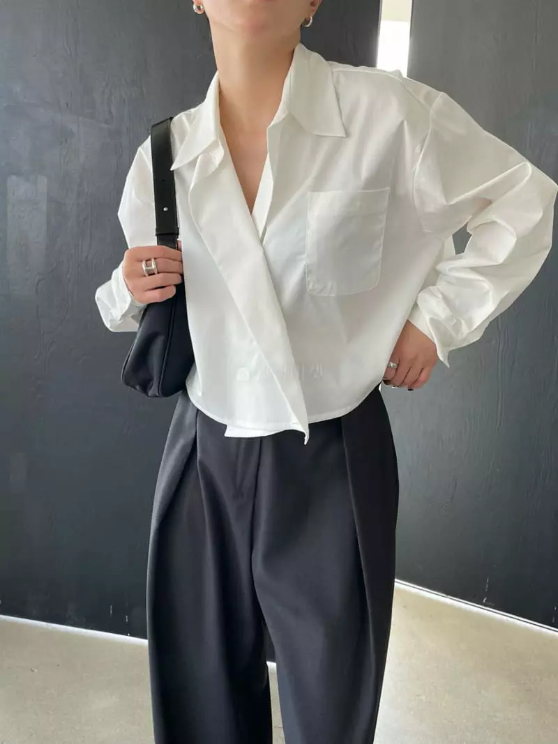 Moment - Korean Women Fashion - #momslook - Beji Crop Shirt - 7