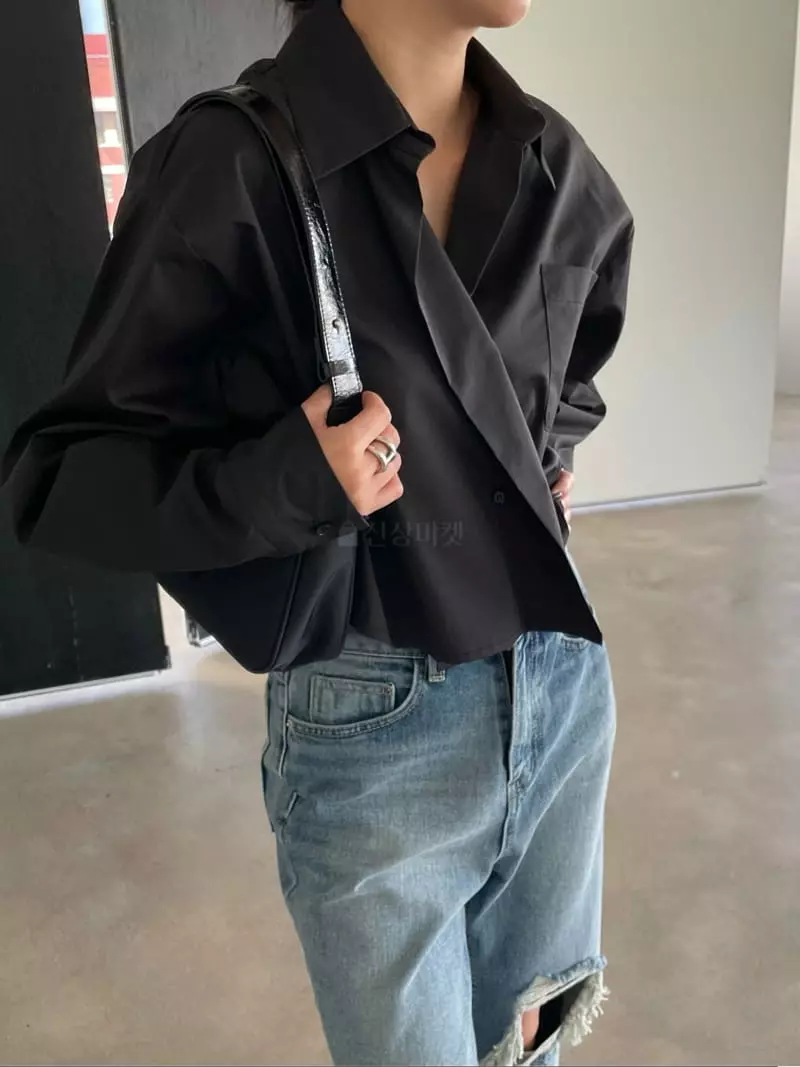 Moment - Korean Women Fashion - #vintageinspired - Beji Crop Shirt - 9