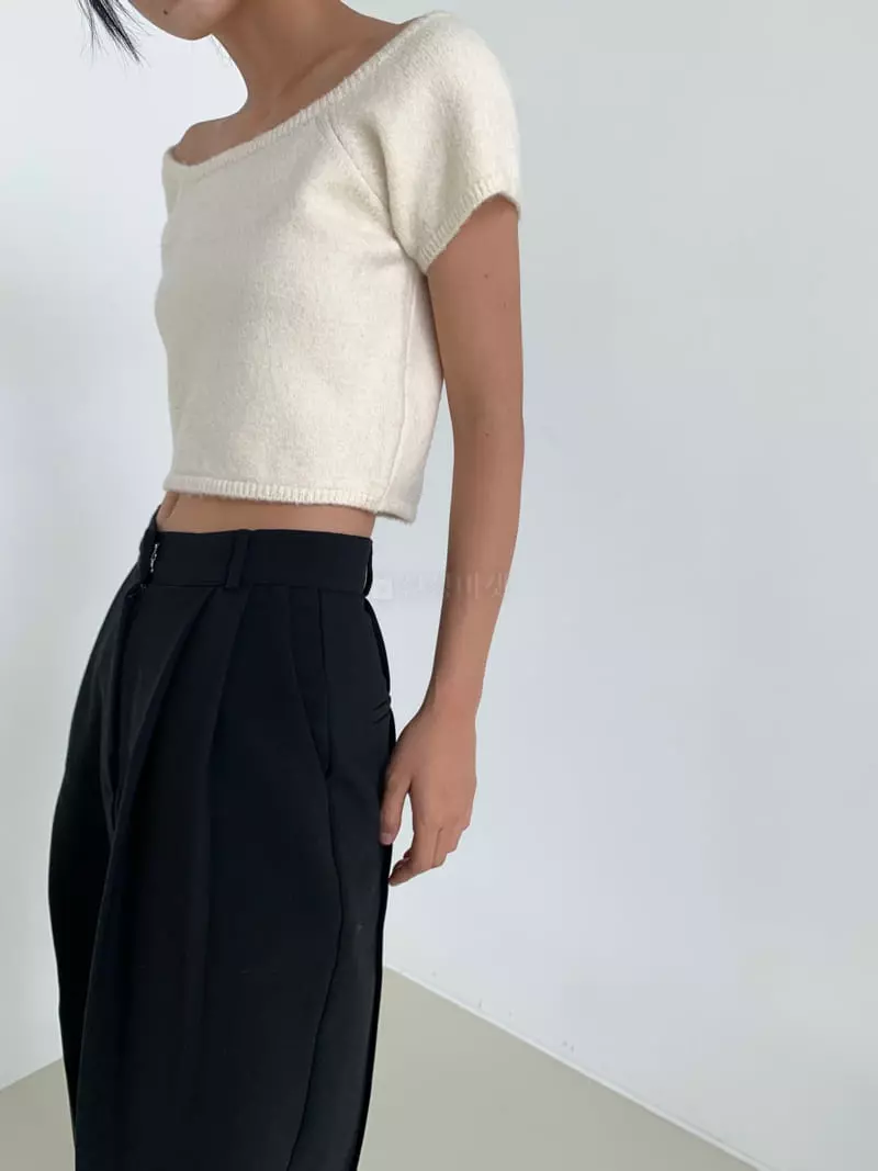Moment - Korean Women Fashion - #womensfashion - Square Knit Tee - 2