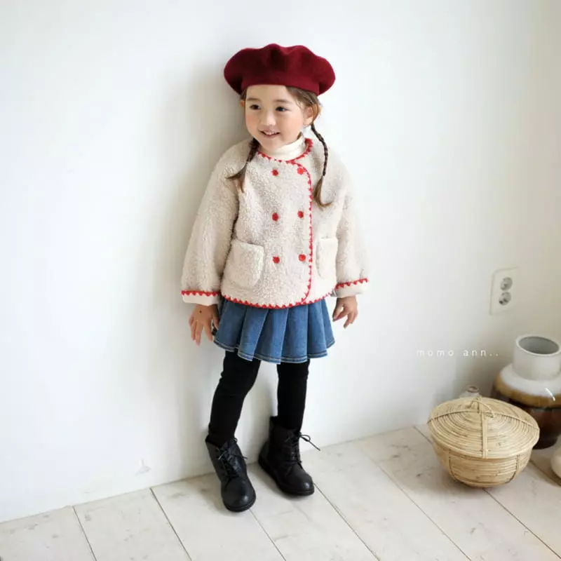 Momo Ann - Korean Children Fashion - #Kfashion4kids - Fleece Denim Skirt Leggings - 7