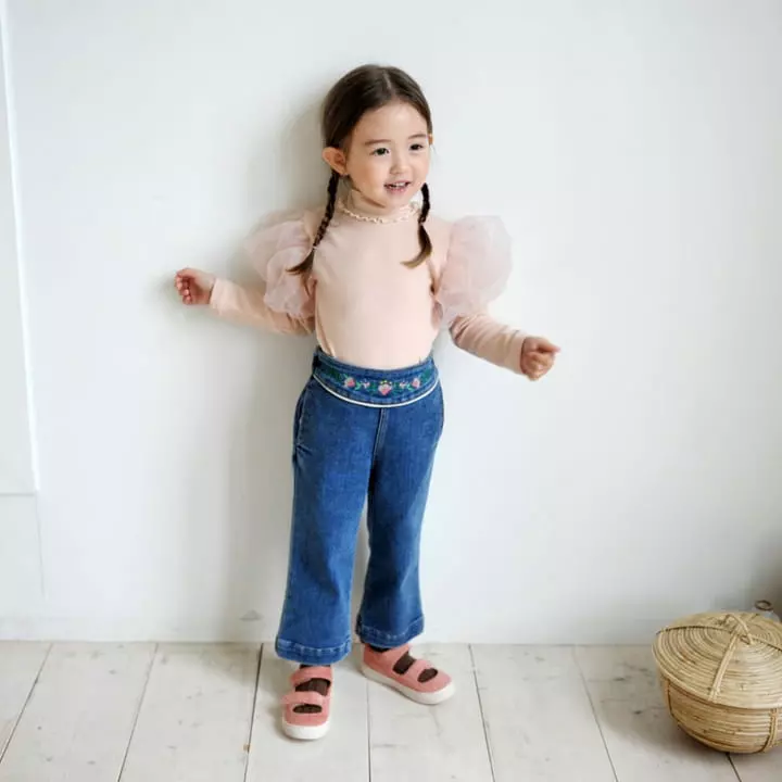 Momo Ann - Korean Children Fashion - #childofig - Mesh Sleeves Tee - 5