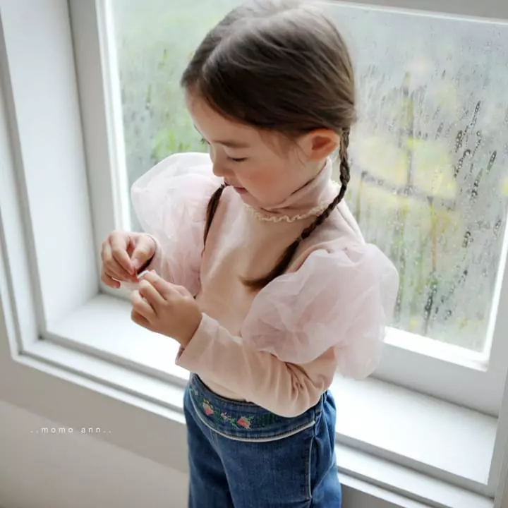 Momo Ann - Korean Children Fashion - #childofig - Mesh Sleeves Tee - 6