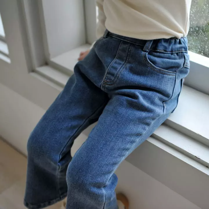 Momo Ann - Korean Children Fashion - #childrensboutique - Fleece Jeans - 5