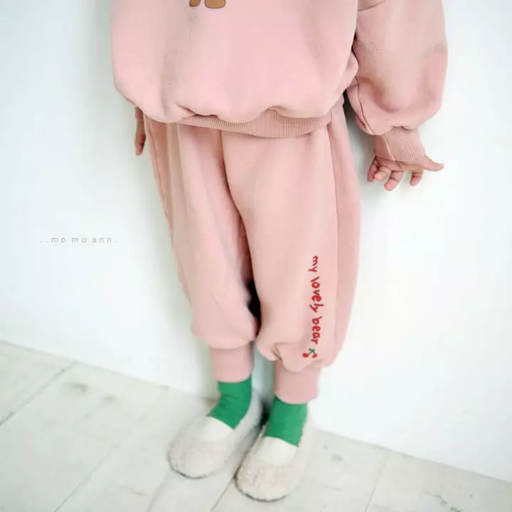 Momo Ann - Korean Children Fashion - #designkidswear - Lovely Bear Top Bottom Set - 2