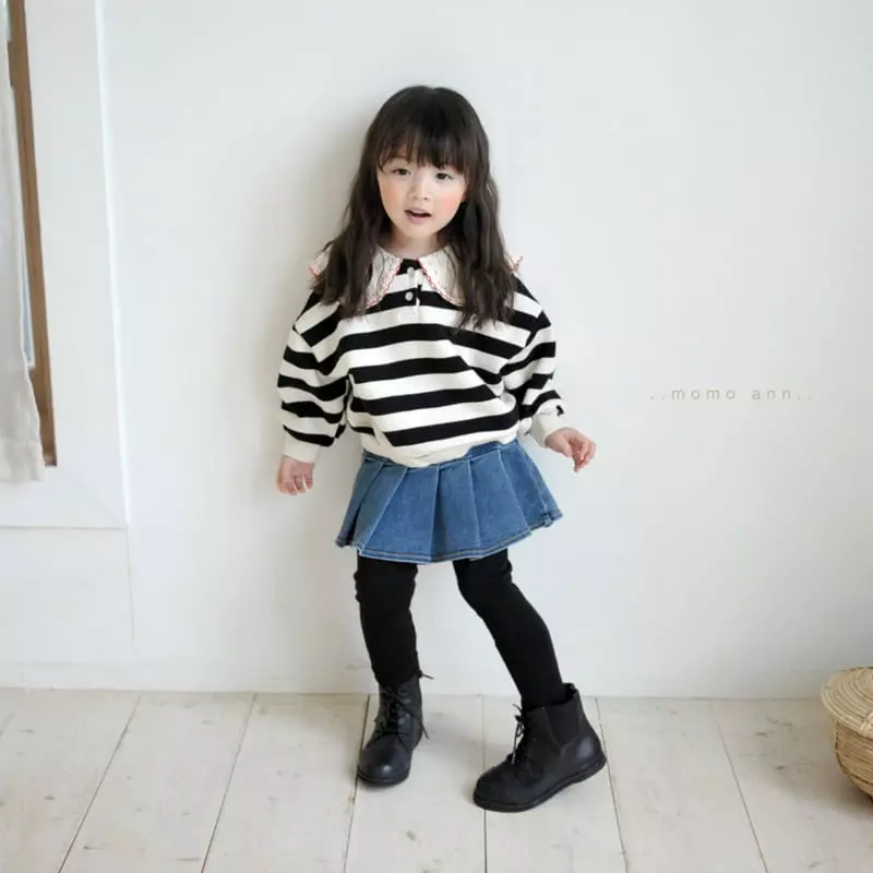 Momo Ann - Korean Children Fashion - #designkidswear - Fleece Denim Skirt Leggings