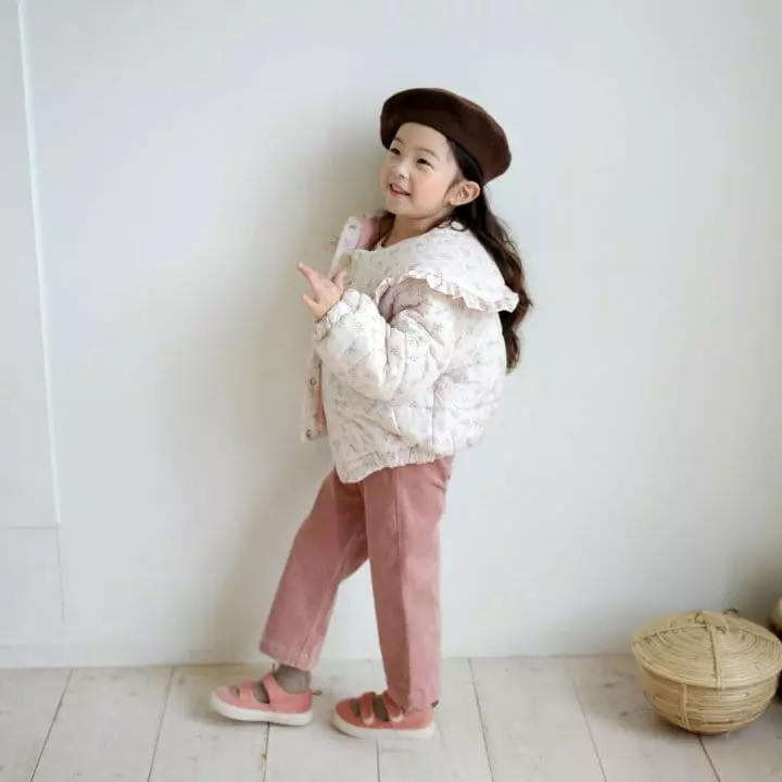Momo Ann - Korean Children Fashion - #designkidswear - Frill Embrodiery Padding Flower Stripes - 3