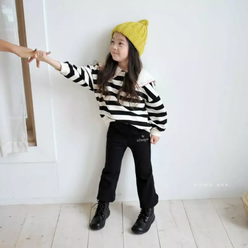 Momo Ann - Korean Children Fashion - #discoveringself - Collar Embrroidery Sweatshirt