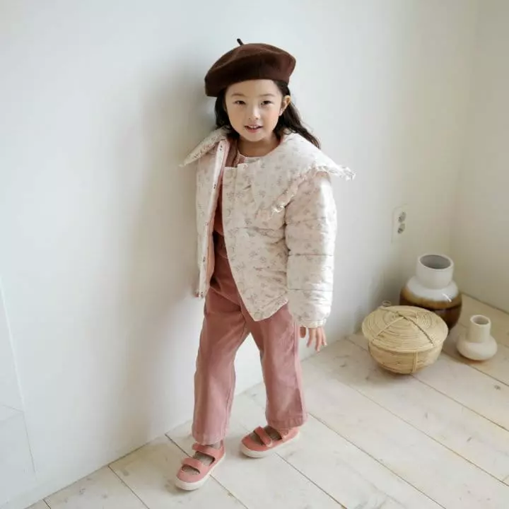 Momo Ann - Korean Children Fashion - #designkidswear - Frill Embrodiery Padding Flower Stripes - 4