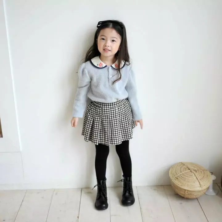 Momo Ann - Korean Children Fashion - #discoveringself - Check Wrinkle Skirt Pants - 3