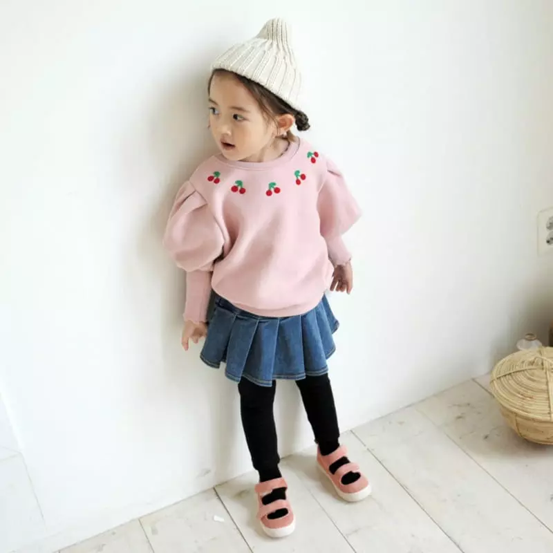 Momo Ann - Korean Children Fashion - #fashionkids - Fleece Denim Skirt Leggings - 3
