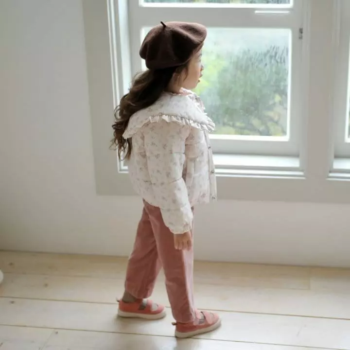 Momo Ann - Korean Children Fashion - #fashionkids - Frill Embrodiery Padding Flower Stripes - 5