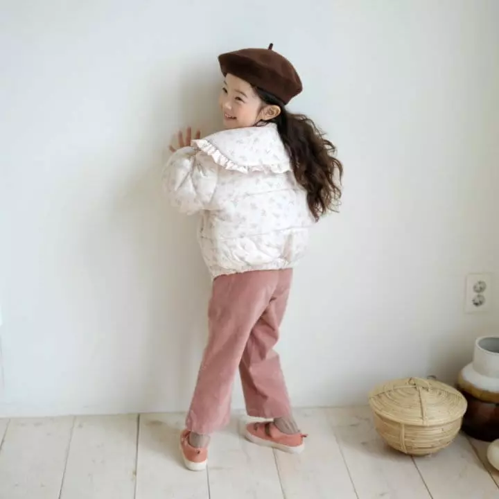 Momo Ann - Korean Children Fashion - #kidsshorts - Frill Embrodiery Padding Flower Stripes - 6