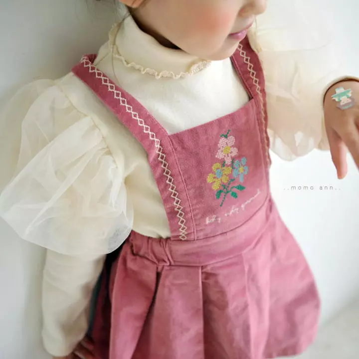 Momo Ann - Korean Children Fashion - #kidsstore - Embrodiery Skirt - 7