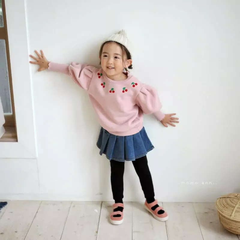 Momo Ann - Korean Children Fashion - #kidsstore - Fleece Denim Skirt Leggings - 5