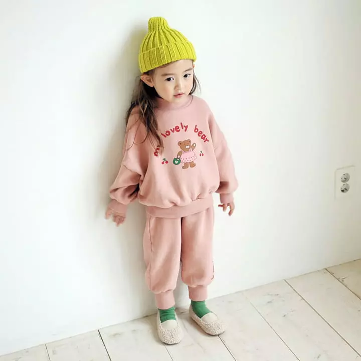 Momo Ann - Korean Children Fashion - #kidzfashiontrend - Lovely Bear Top Bottom Set - 7