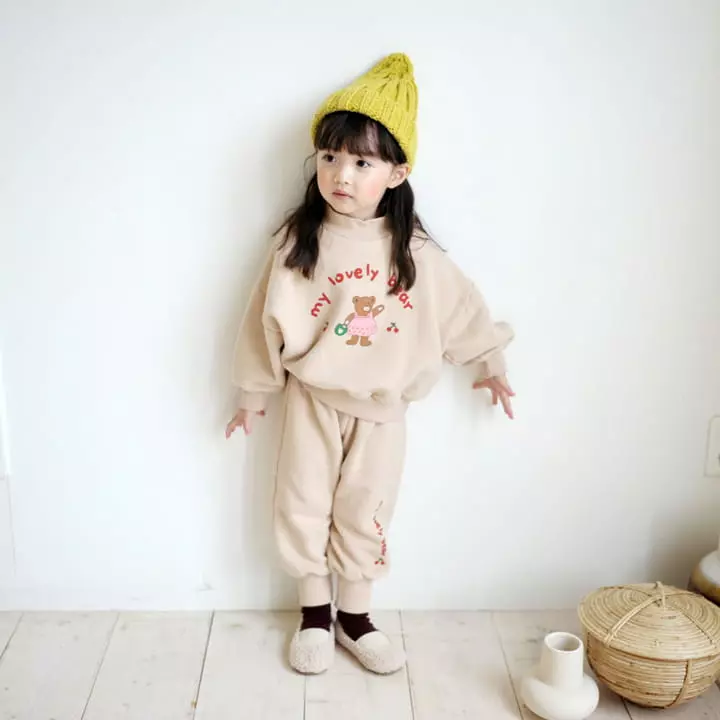 Momo Ann - Korean Children Fashion - #littlefashionista - Lovely Bear Top Bottom Set - 9