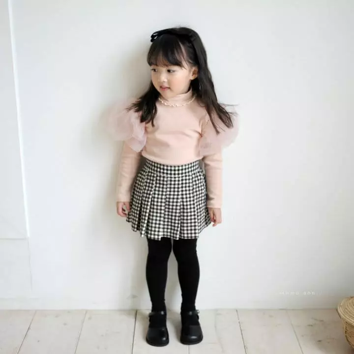 Momo Ann - Korean Children Fashion - #littlefashionista - Check Wrinkle Skirt Pants - 9