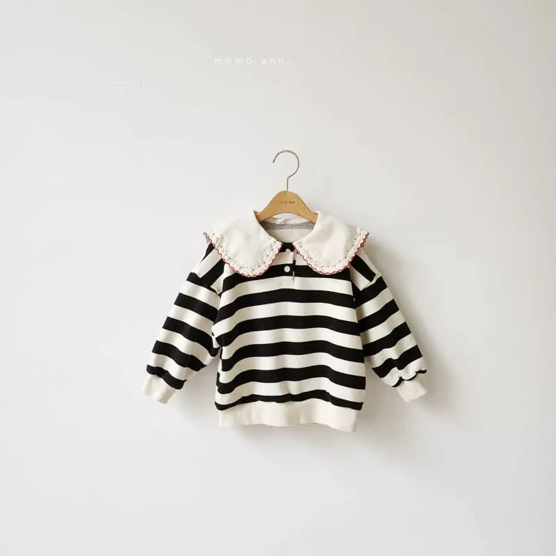 Momo Ann - Korean Children Fashion - #magicofchildhood - Collar Embrroidery Sweatshirt - 8