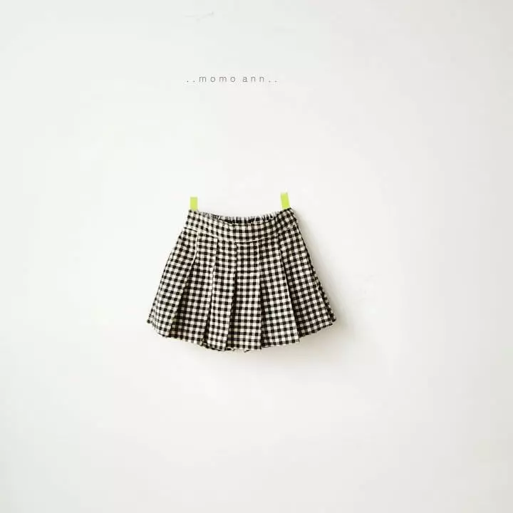 Momo Ann - Korean Children Fashion - #minifashionista - Check Wrinkle Skirt Pants - 11