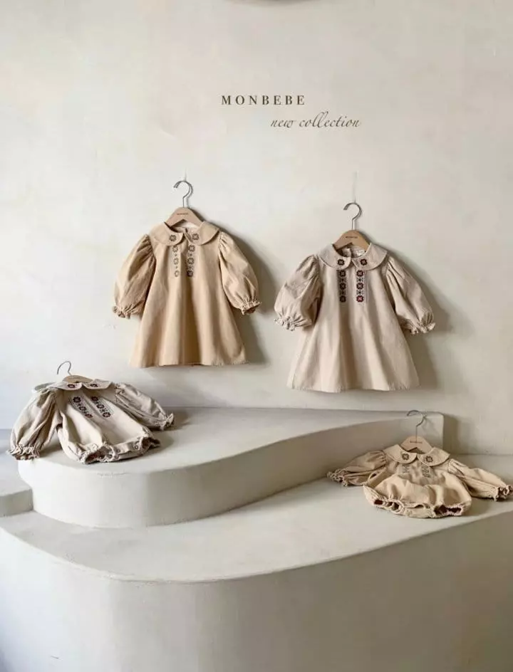 Monbebe - Korean Baby Fashion - #babyboutique - Madeline Rib Embroidery Bodysuit - 8