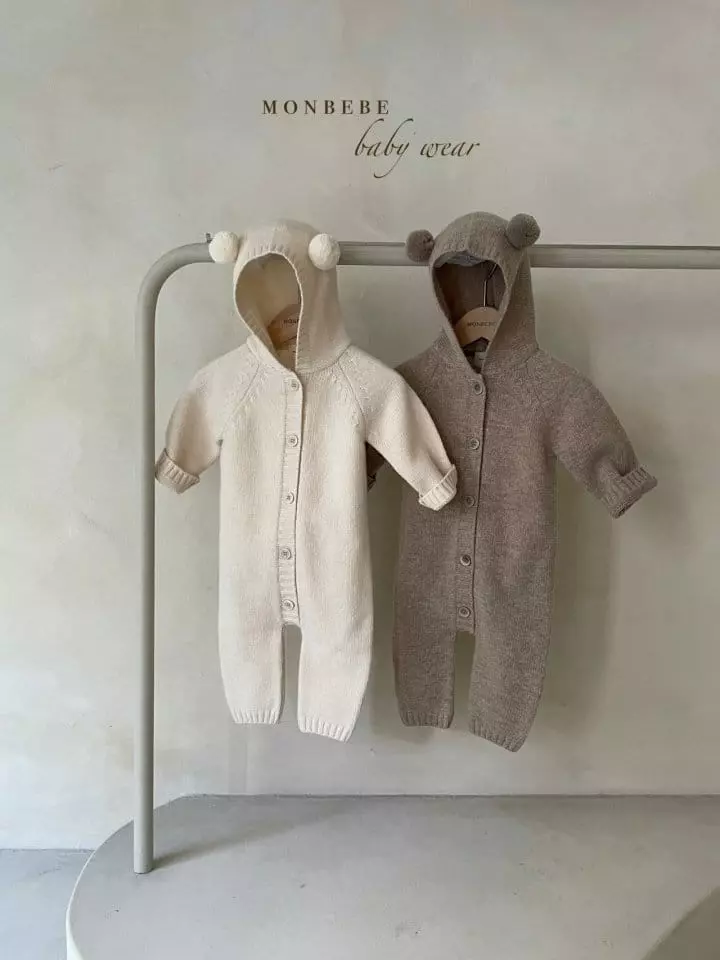 Monbebe - Korean Baby Fashion - #babylifestyle - Bear Knit Bodysuit