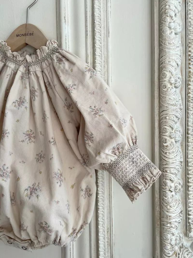 Monbebe - Korean Baby Fashion - #onlinebabyshop - Lubi Smocked Bodysuit - 3