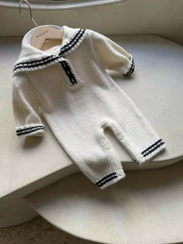 Monbebe - Korean Baby Fashion - #smilingbaby - Knit Sailor Bodysuit - 5