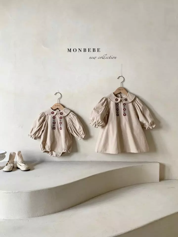 Monbebe - Korean Children Fashion - #childofig - Madeline Rib Embroidery One-piece - 8