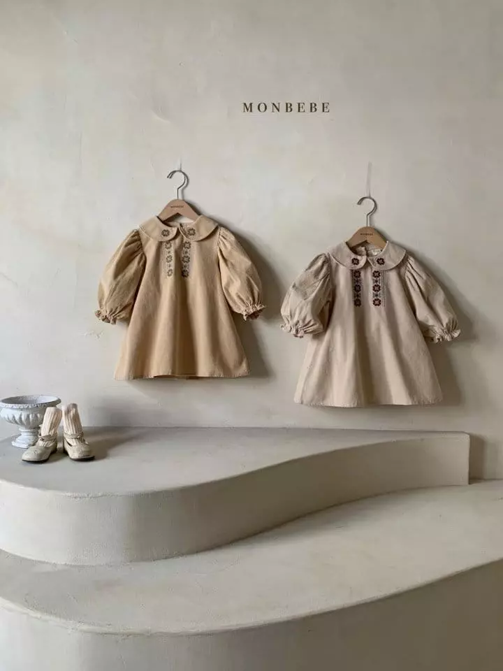 Monbebe - Korean Children Fashion - #childrensboutique - Madeline Rib Embroidery One-piece - 9