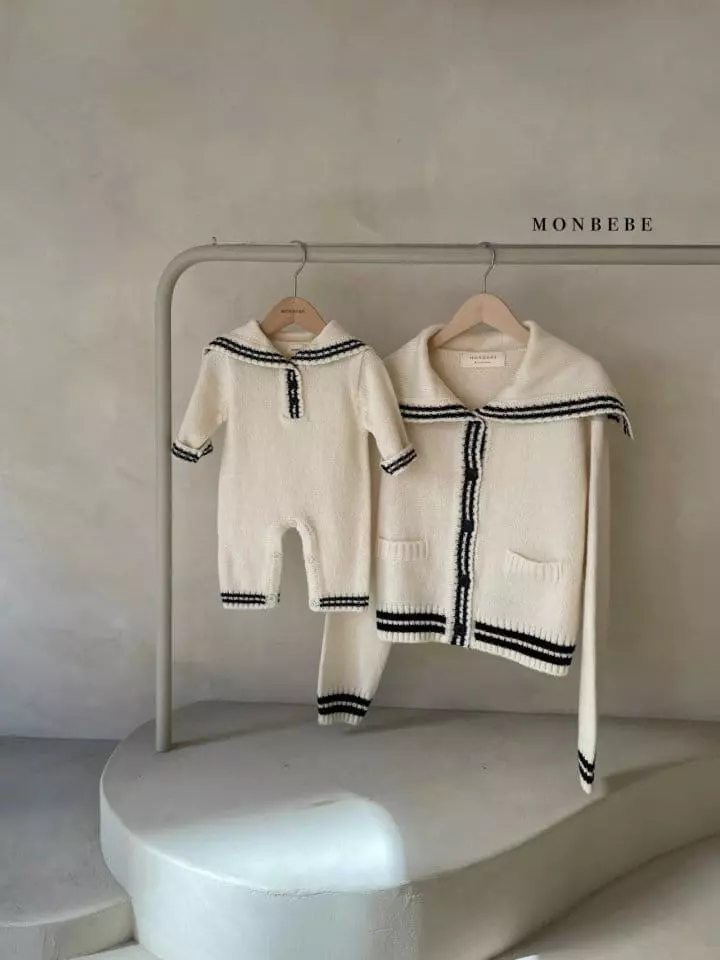 Monbebe - Korean Women Fashion - #momslook - Mom Sailor Knit Cardigan - 3