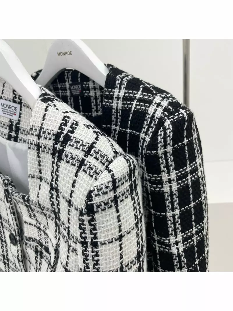 Monroe - Korean Women Fashion - #momslook - Check Set Up Jacket - 6