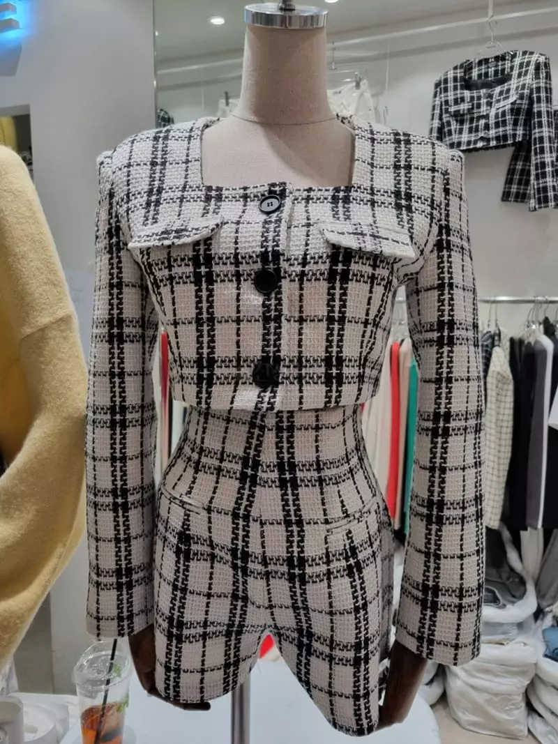 Monroe - Korean Women Fashion - #momslook - Check Set