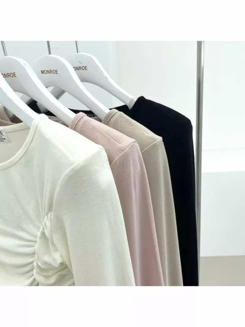 Monroe - Korean Women Fashion - #womensfashion - Yuri Shirring Tee - 4