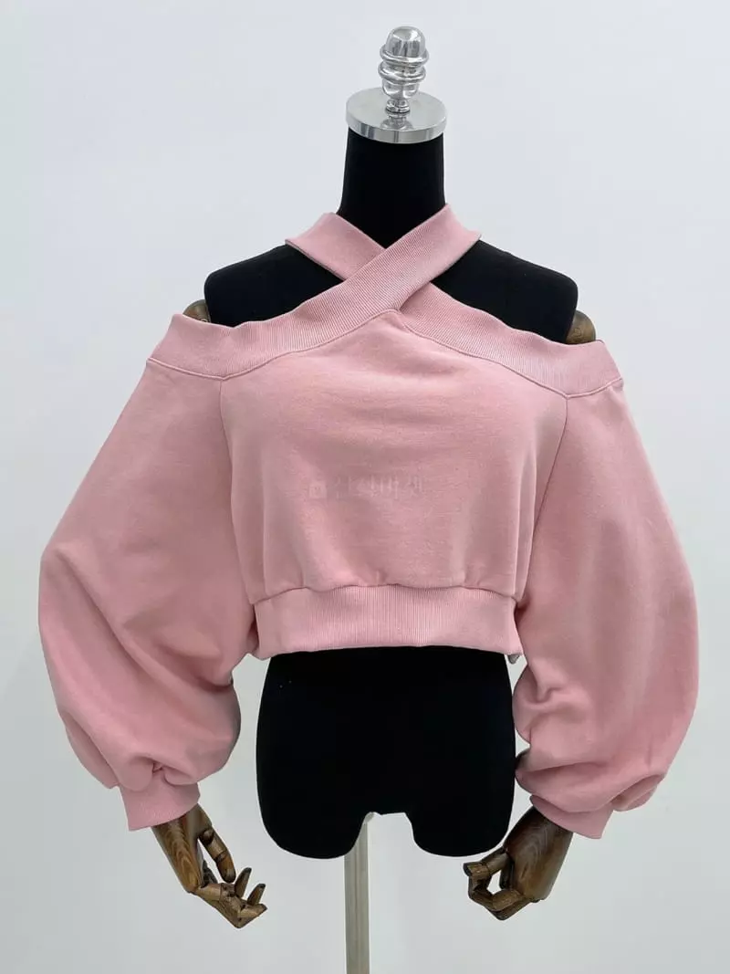 Monroe - Korean Women Fashion - #momslook - X String Sweatshirt