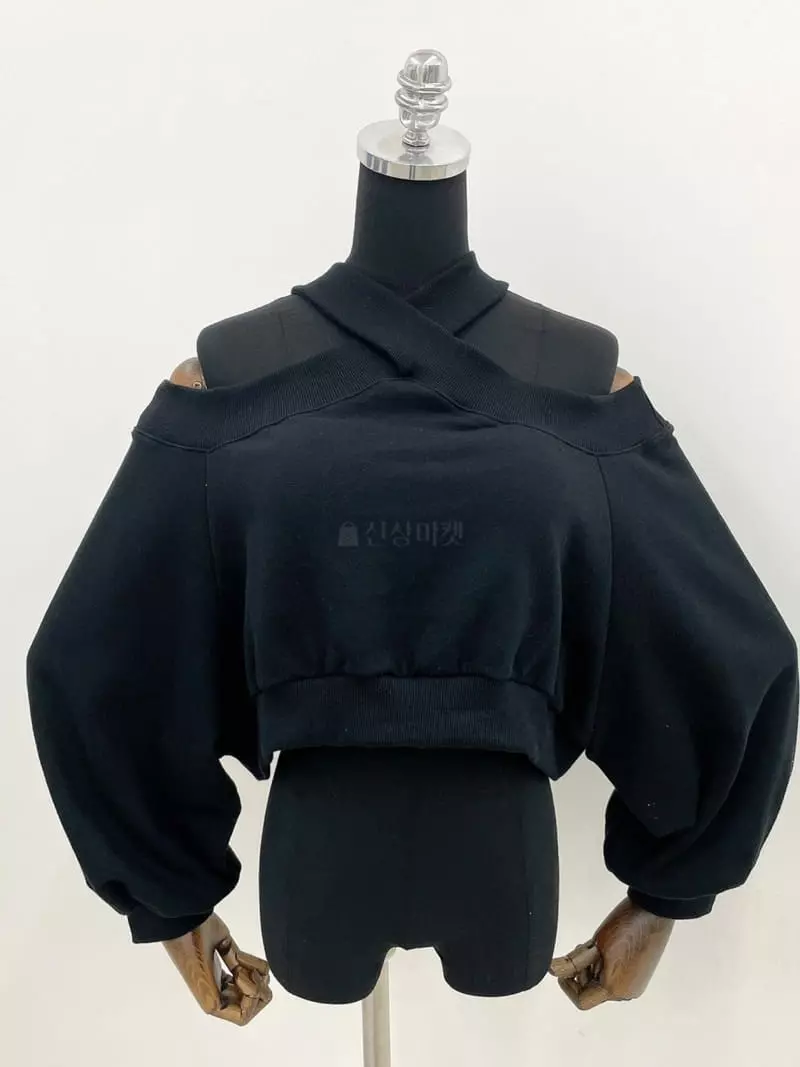 Monroe - Korean Women Fashion - #momslook - X String Sweatshirt - 3