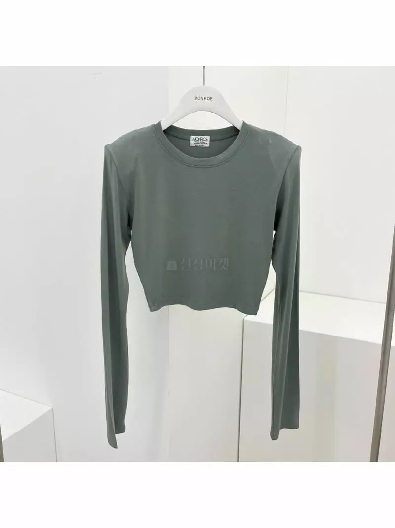 Monroe - Korean Women Fashion - #momslook - Yadle Crop Tee - 2