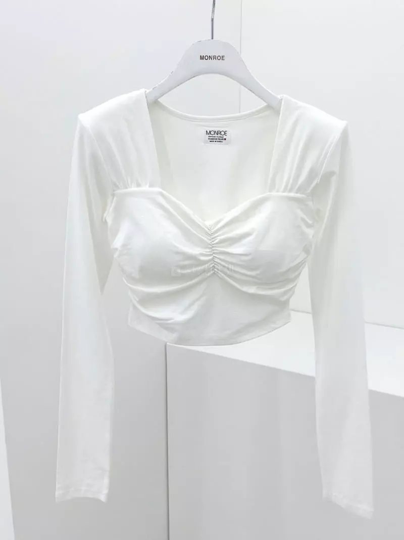 Monroe - Korean Women Fashion - #momslook - Shirring Pad Tee