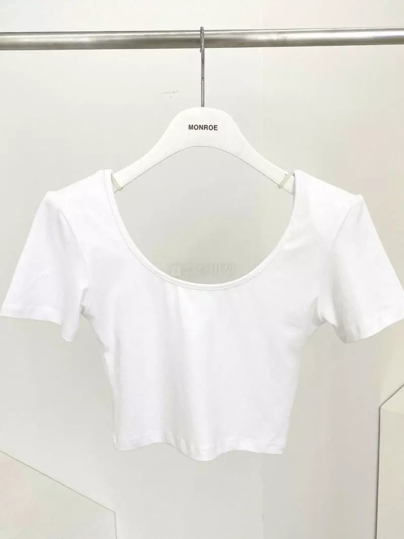 Monroe - Korean Women Fashion - #momslook - Back Crop Tee