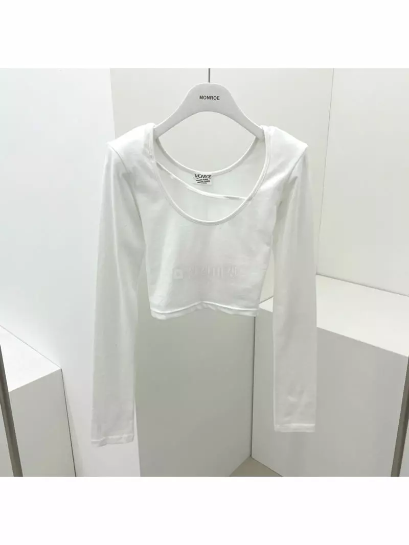 Monroe - Korean Women Fashion - #shopsmall - Piping Crop Tee
