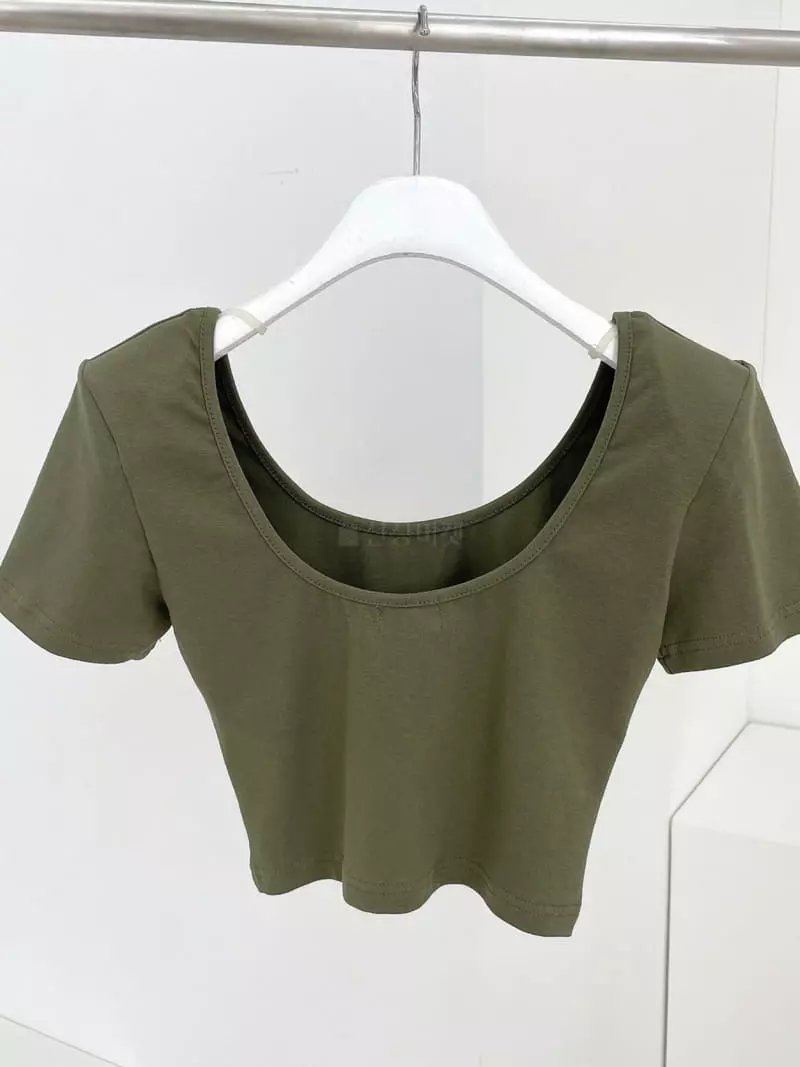 Monroe - Korean Women Fashion - #womensfashion - Back Crop Tee - 4