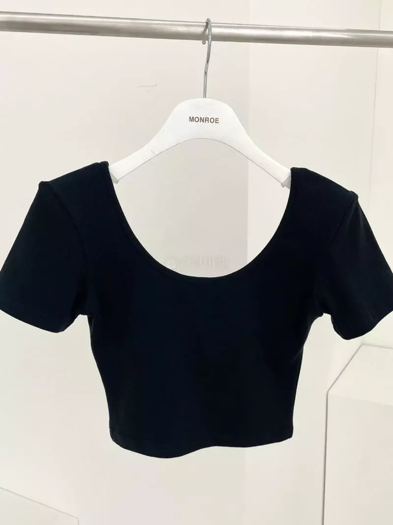 Monroe - Korean Women Fashion - #vintagekidsstyle - Back Crop Tee - 5