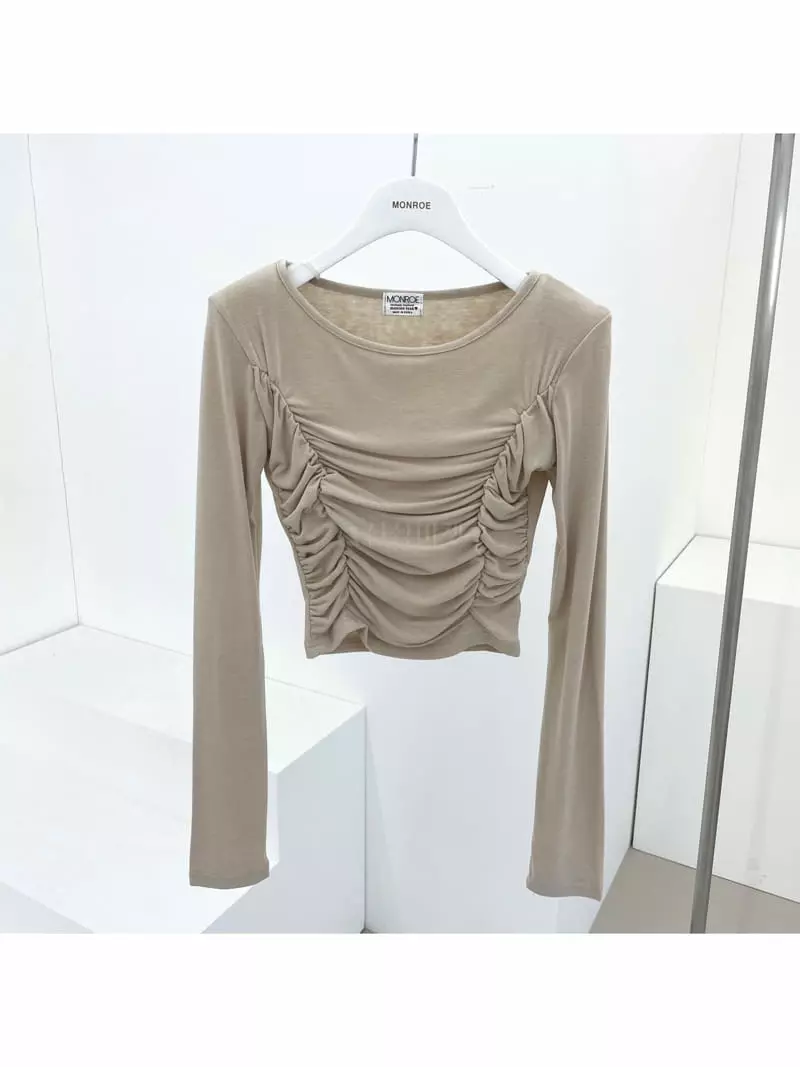 Monroe - Korean Women Fashion - #womensfashion - Yuri Shirring Tee